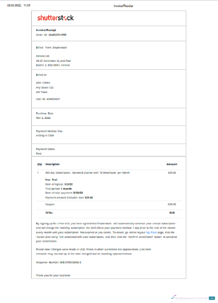 Download Ireland Shutterstock invoice Photoshop template